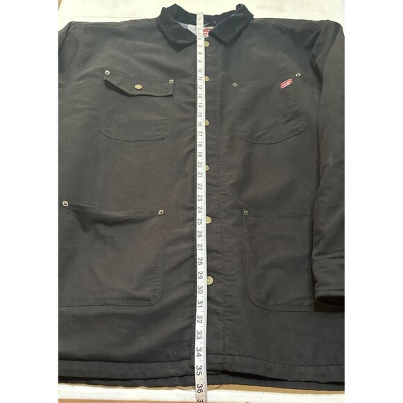 Wrangler Workwear Black Collared Button-Down Heavy Jacket Men's Size 2XL (50-52) - Picture 9 of 16